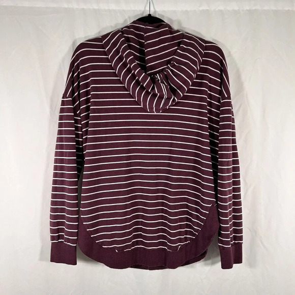 Z Supply Hoodie Women's Small Purple White Striped Pockets Long Sleeve - Picture 8 of 10